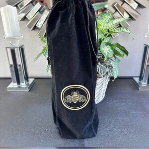 Gold Bee Logo on Black Velour drawstring storage bag 19” tall